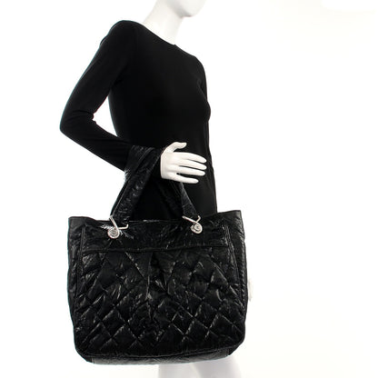 Chanel Crinkled Coated Canvas Large Le Marais Tote Black 2 of 7