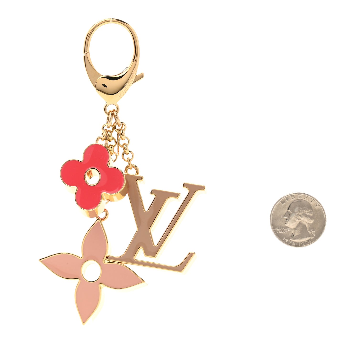 Fleur De Monogram Bag Charm Pink