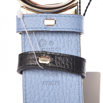 Gucci Dollar Calfskin 1973 Reversible Belt 95 38 Black Mineral Blue 5 of 7
