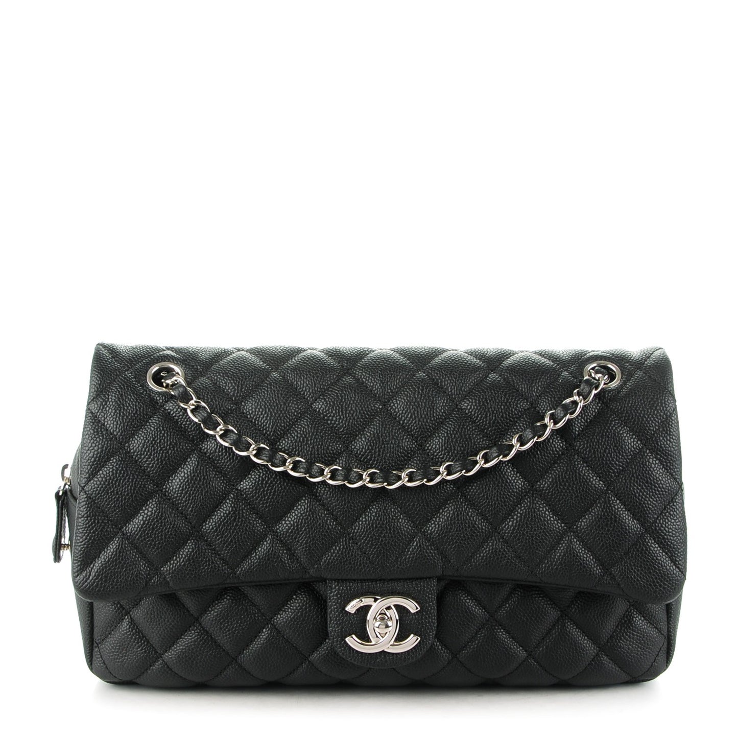Caviar Quilted Jumbo Easy Flap Black