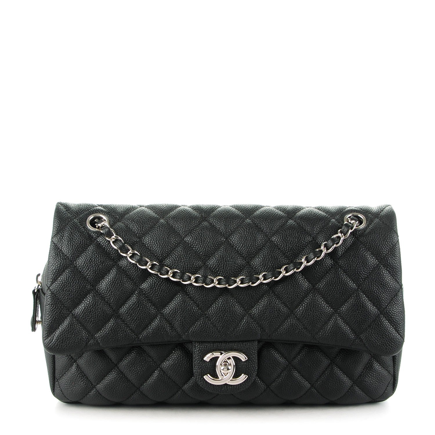 Chanel Caviar Quilted Jumbo Easy Flap Black 1 of 8