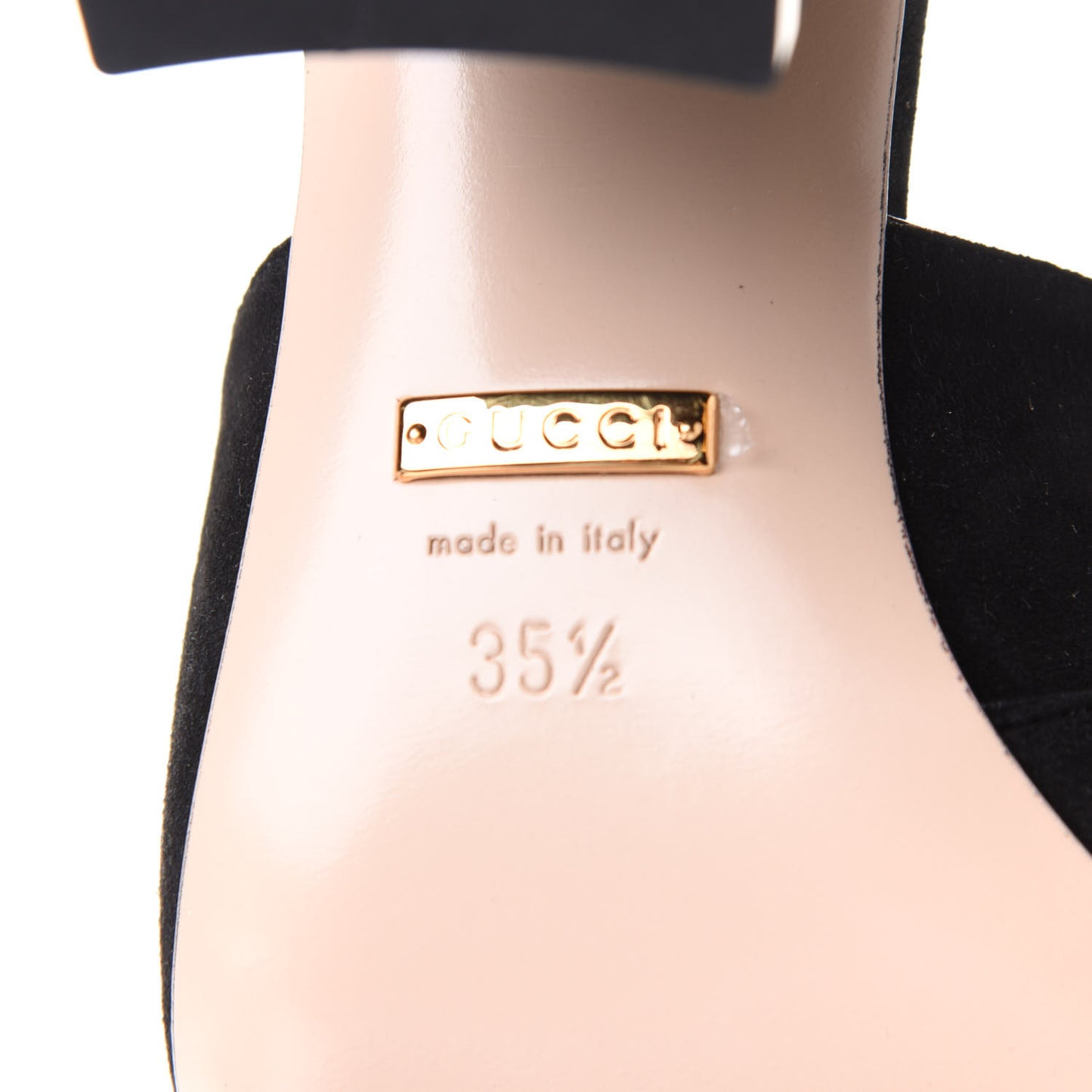 Kid Scamosciato GG Marmont Fringe 75mm Slide Sandals 35.5 Black