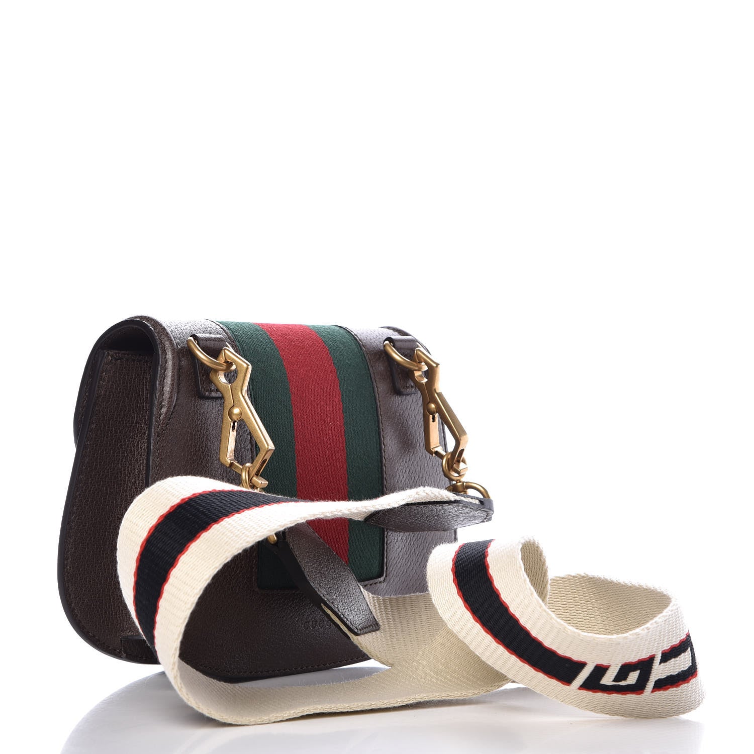 Gucci Textured Calfskin Web Crystal Heart Stripe Small Totem Shoulder Bag New Acero 3 of 7