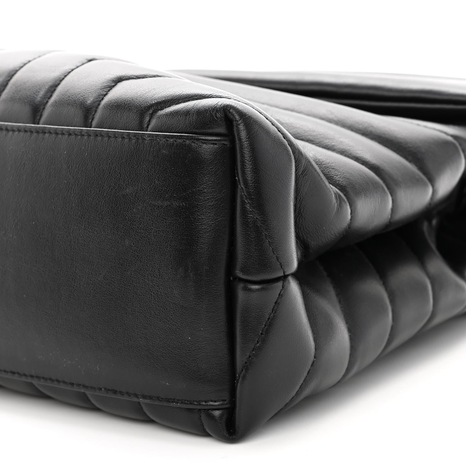 Saint Laurent Calfskin Y Quilted Monogram Monochrome Medium Loulou Chain Satchel Black 9 of 9