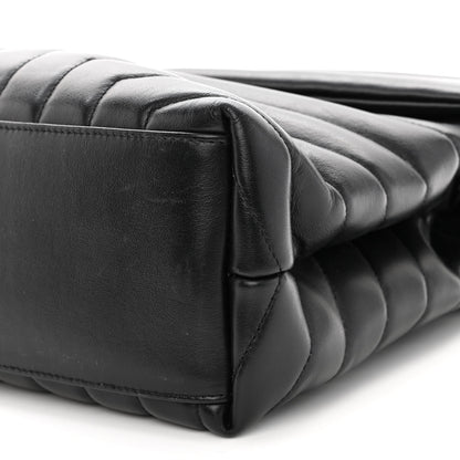 Saint Laurent Calfskin Y Quilted Monogram Monochrome Medium Loulou Chain Satchel Black 9 of 9