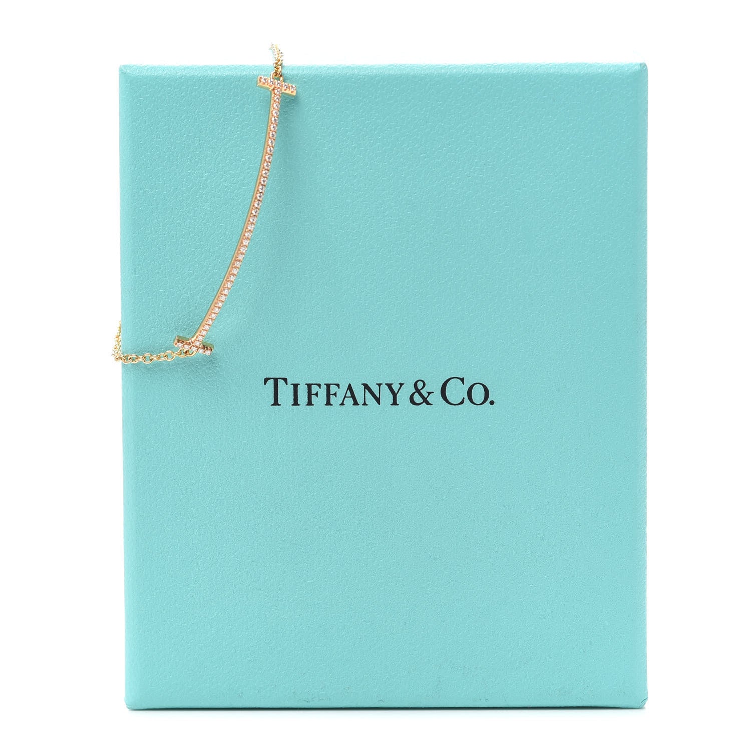 Tiffany 18K Yellow Gold Diamond T Smile Bracelet 6 of 6