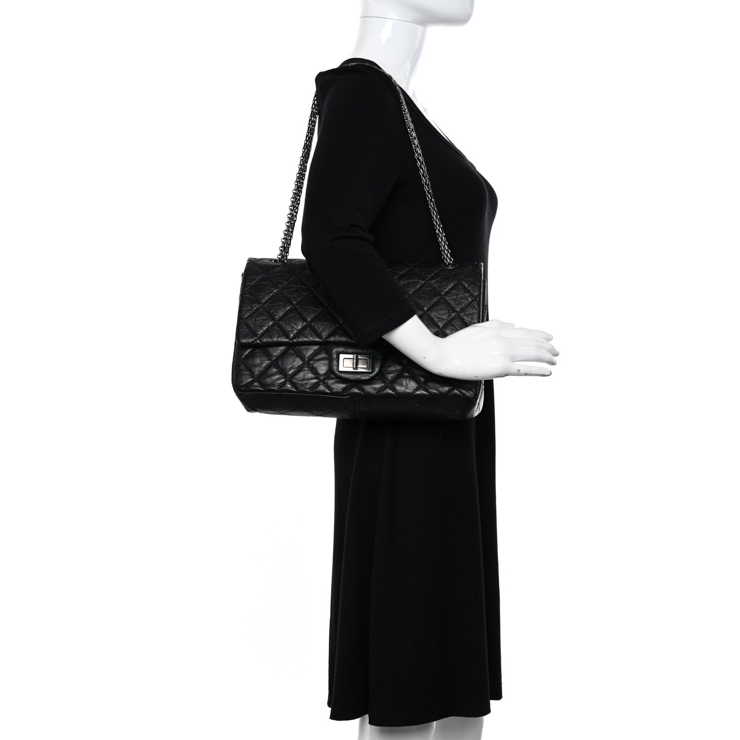 Chanel Aged Calfskin Quilted 2.55 Reissue 227 Flap Black 2 of 13