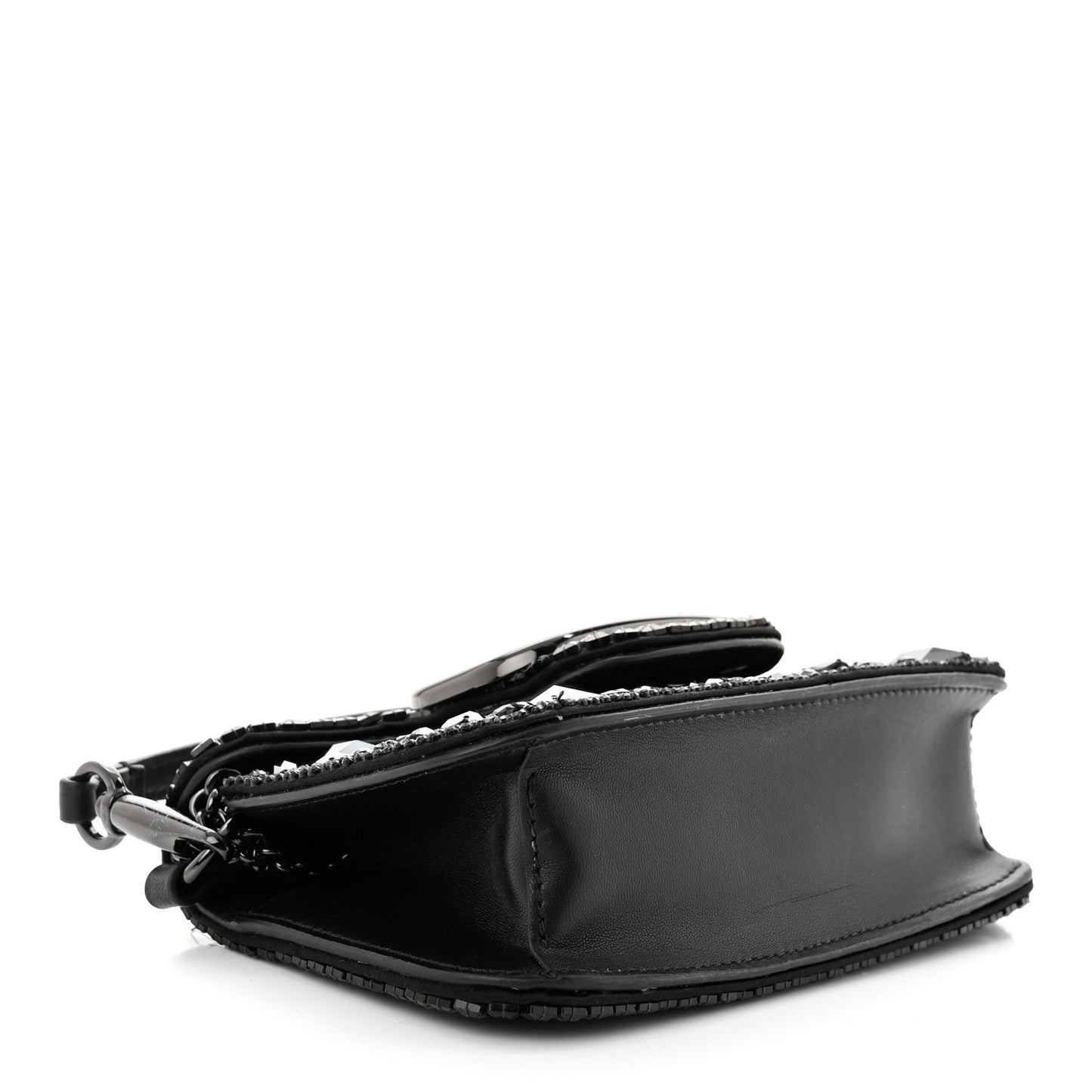 Crystal Nappa Monochrome Vlogo Small Loco Shoulder Bag Black