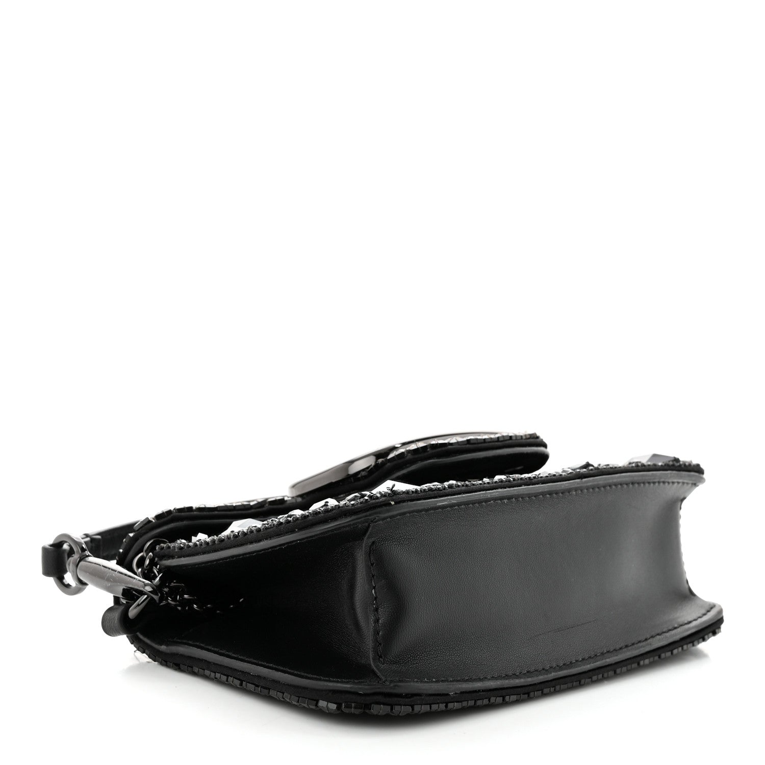 Valentino Garavani Crystal Nappa Monochrome Vlogo Small Loco Shoulder Bag Black 4 of 18