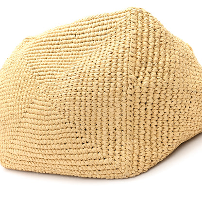 Gucci Raffia Woven Web Logo Medium Tote Bag Natural Brown 11 of 13