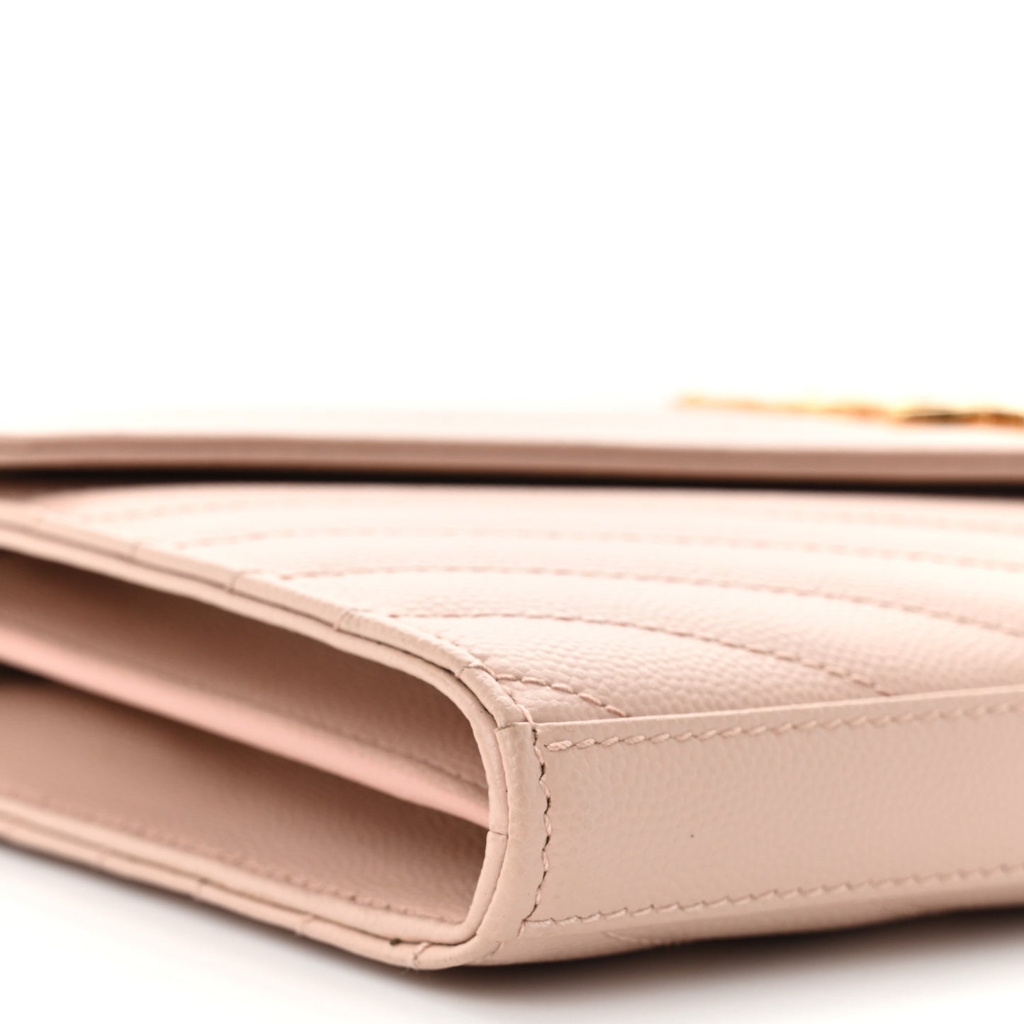 Grain De Poudre Matelasse Chevron Monogram Chain Wallet Pale Pink