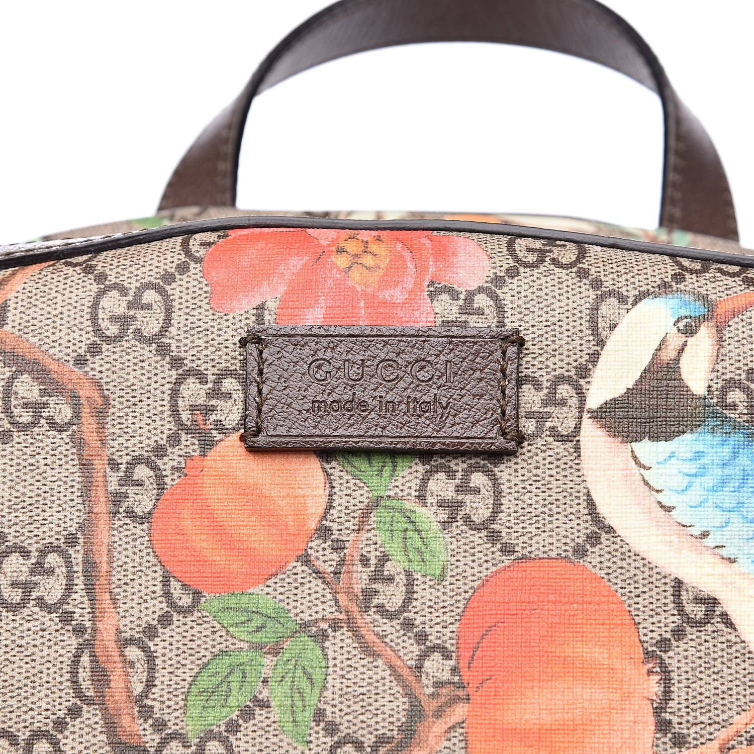 Gucci GG Supreme Monogram Tian Web Small Day Backpack Beige Multicolor New Acero 14 of 16