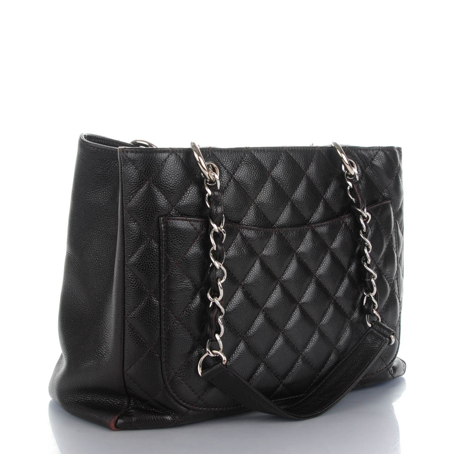 Chanel Caviar Quilted Grand Shopping Tote GST Dark Brown 3 of 8