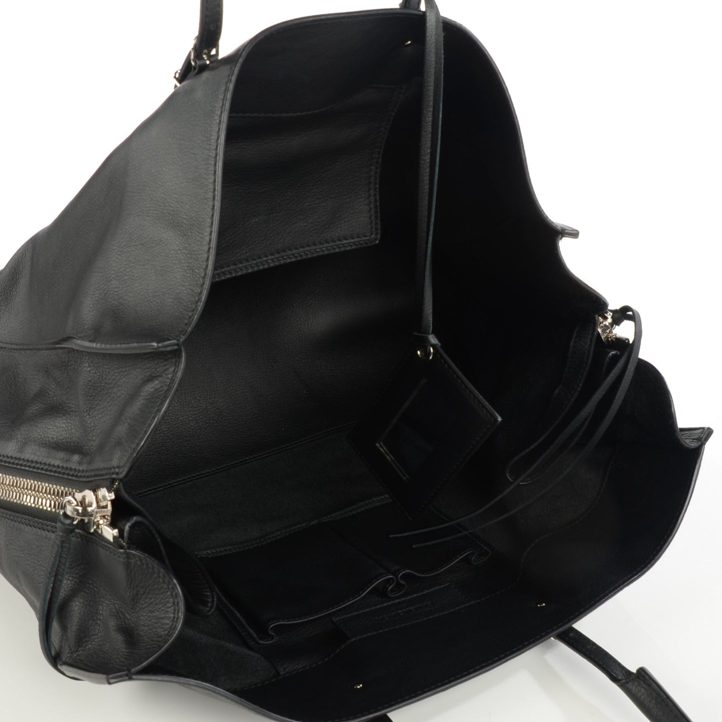 Supple Calfskin Papier A4 Zip Around Tote Black