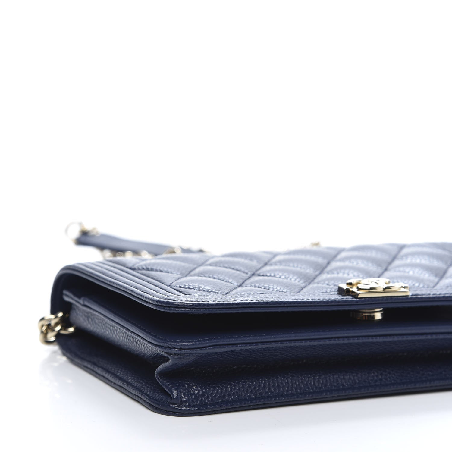 Chanel Caviar Quilted Boy Wallet On Chain WOC Navy 6 of 15