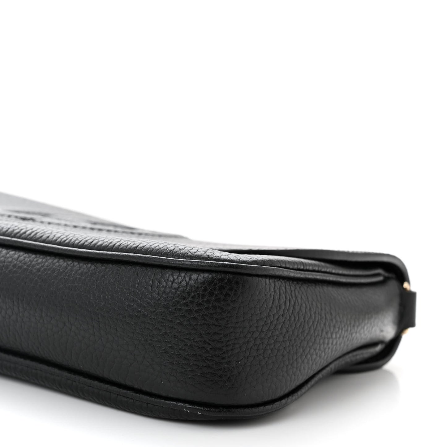 Pebbled Calfskin Medium Soho Flap Crossbody Black