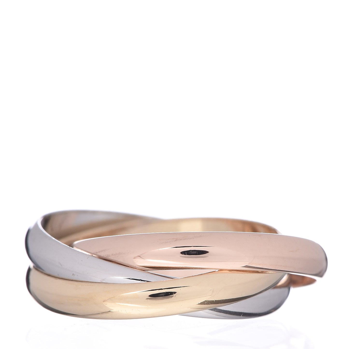 18K Pink Yellow White Gold Small Trinity Ring 49 4.75