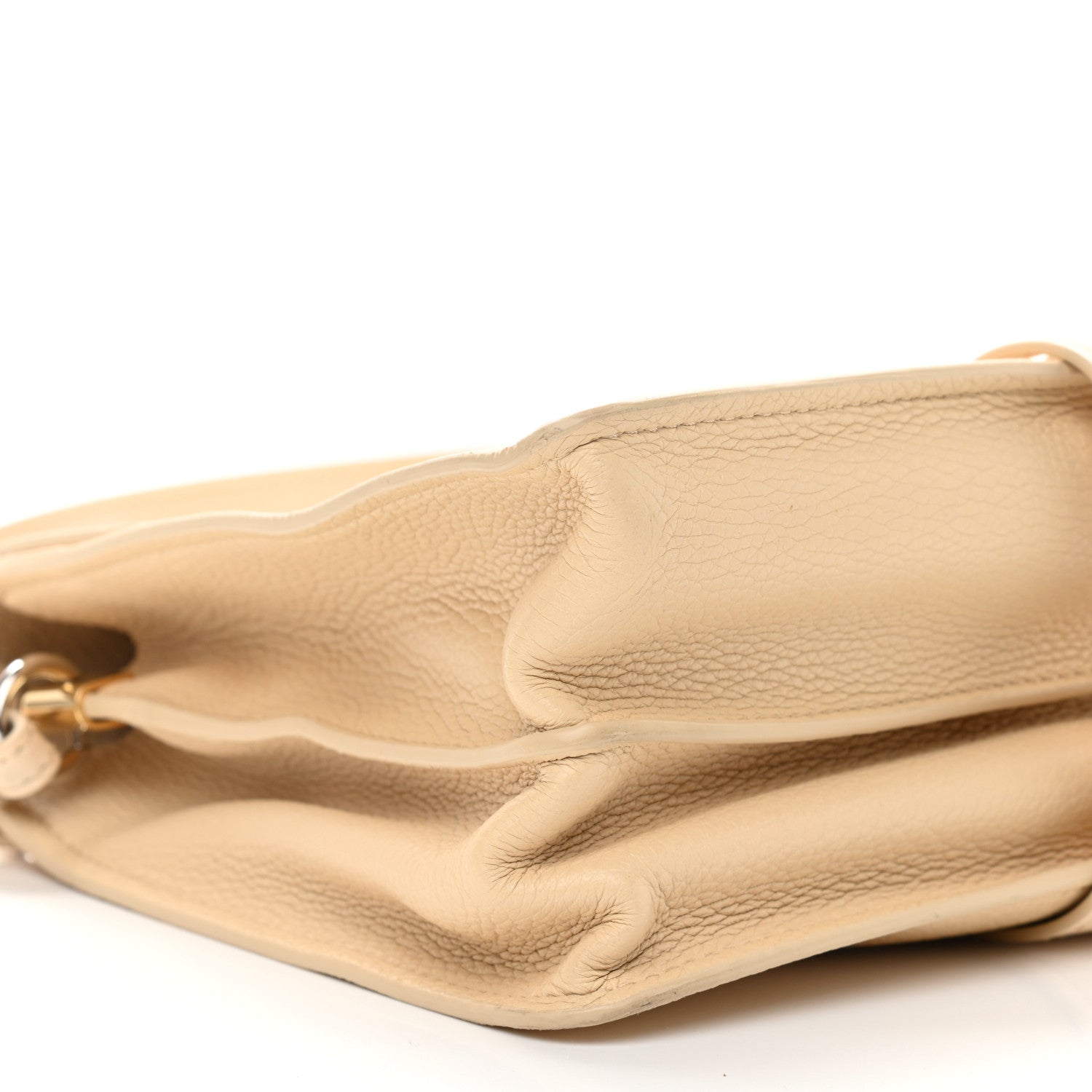 Chloe Shiny Grained Calfskin Medium Aby Day Shoulder Bag Blondie Beige 9 of 10