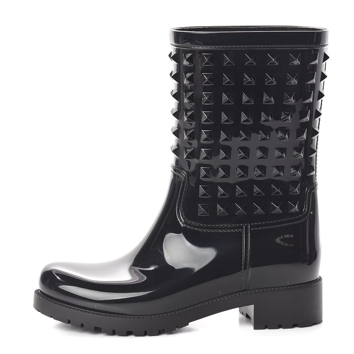Rubber Rockstud Short Rainboots 38 Black