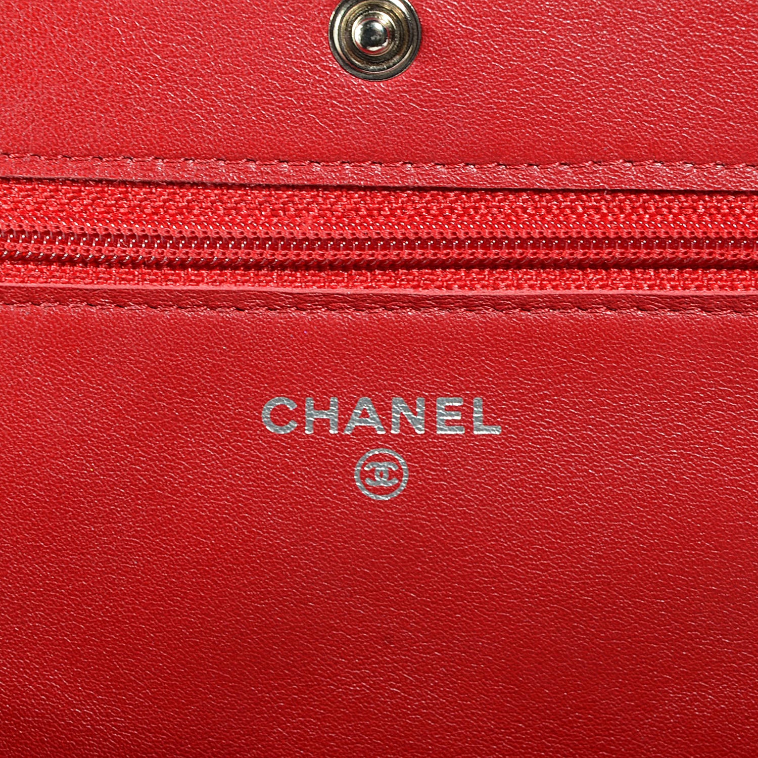 Chanel Patent Quilted Wallet On Chain WOC Red 6 of 8