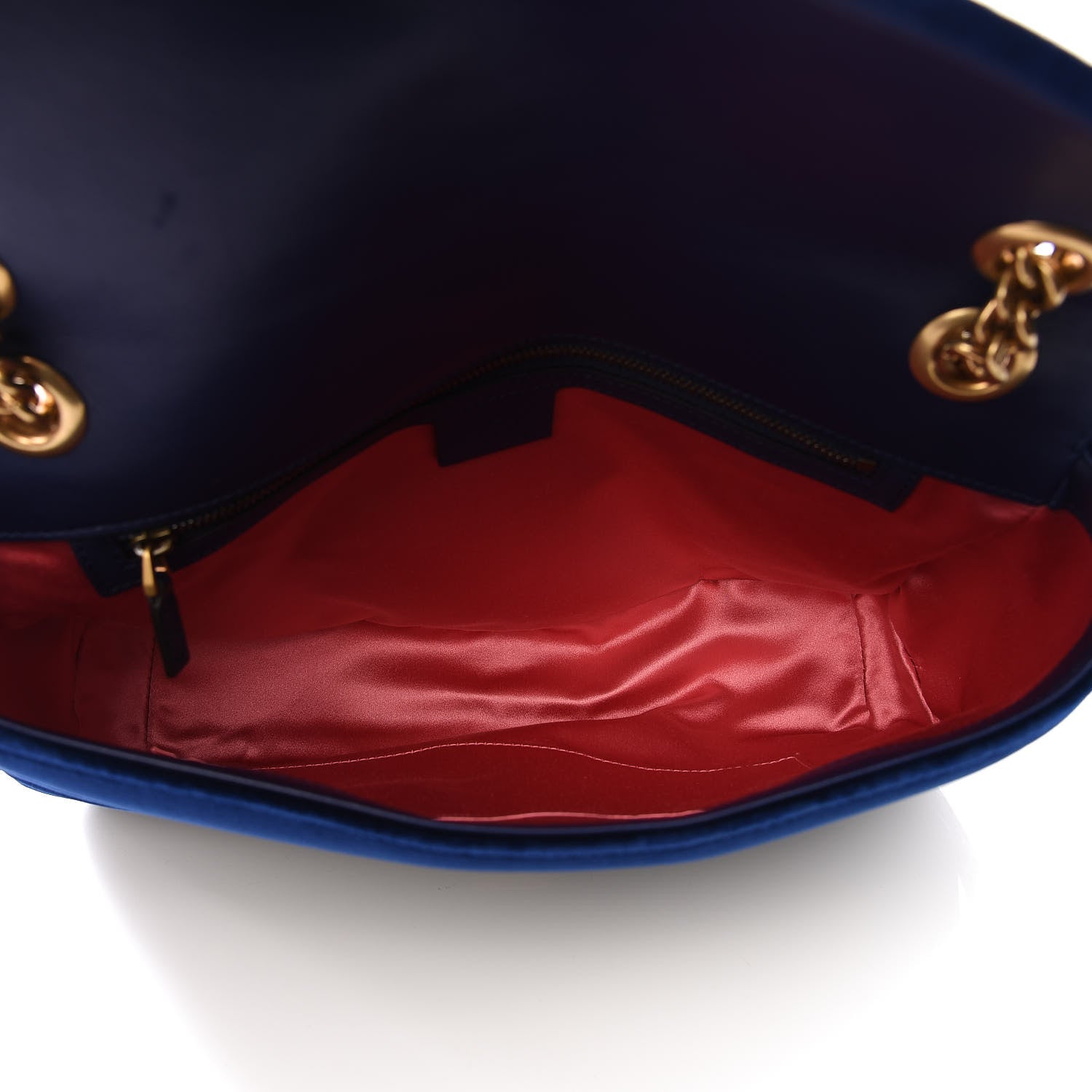 Gucci Velvet Matelasse Medium GG Marmont Shoulder Bag Cobalt Blue 4 of 8