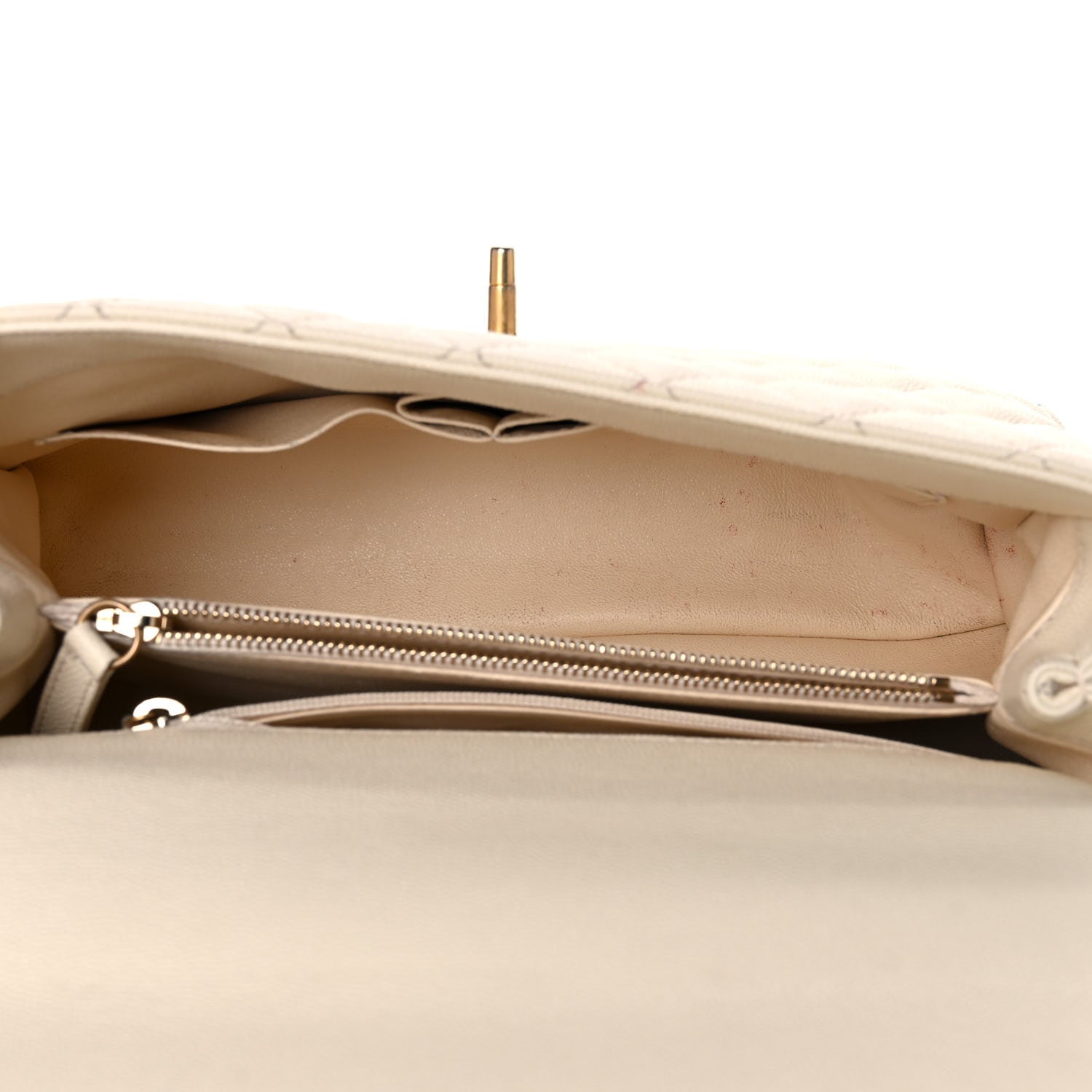 Chanel Caviar Elaphe Quilted Small Coco Handle Flap Ivory 5 of 15
