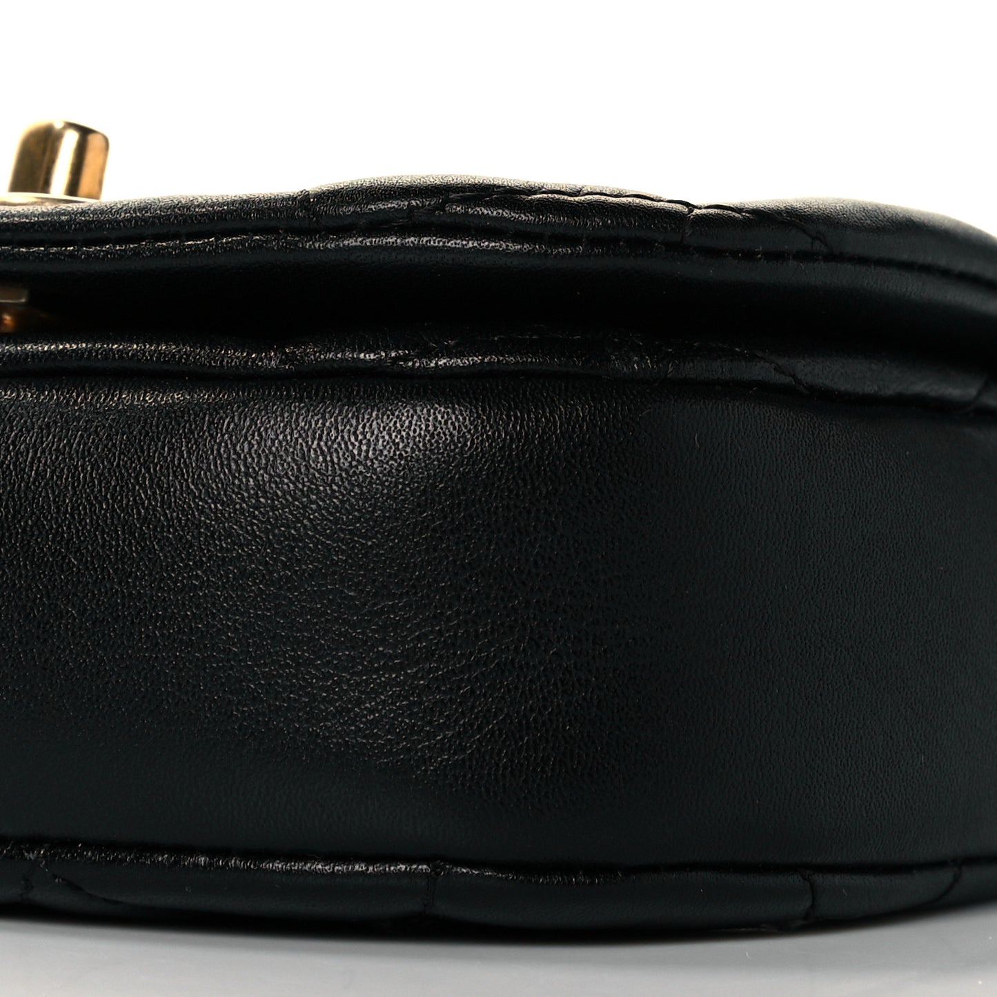 Calfskin Quilted Mini Coco Mail Clutch with Chain Black