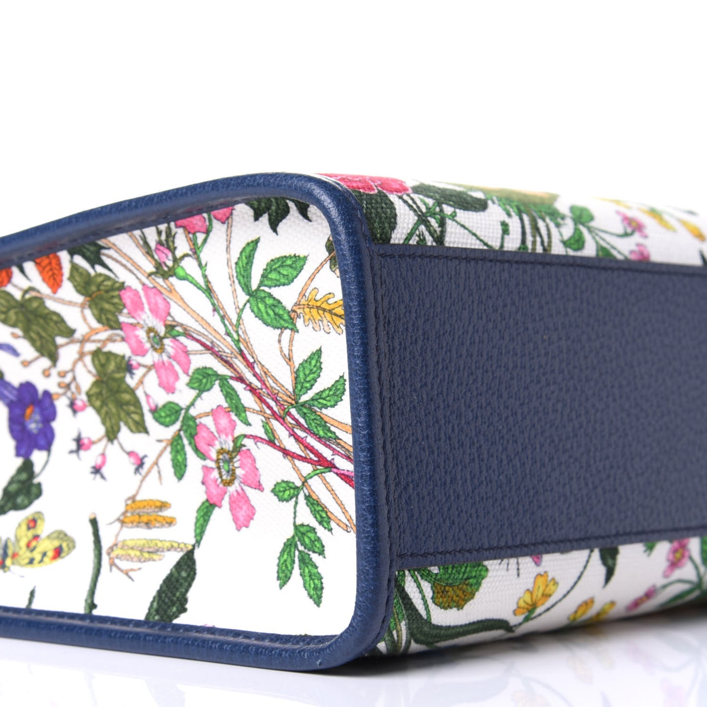 Canvas Medium Flora Tote White Multicolor Blue Agata