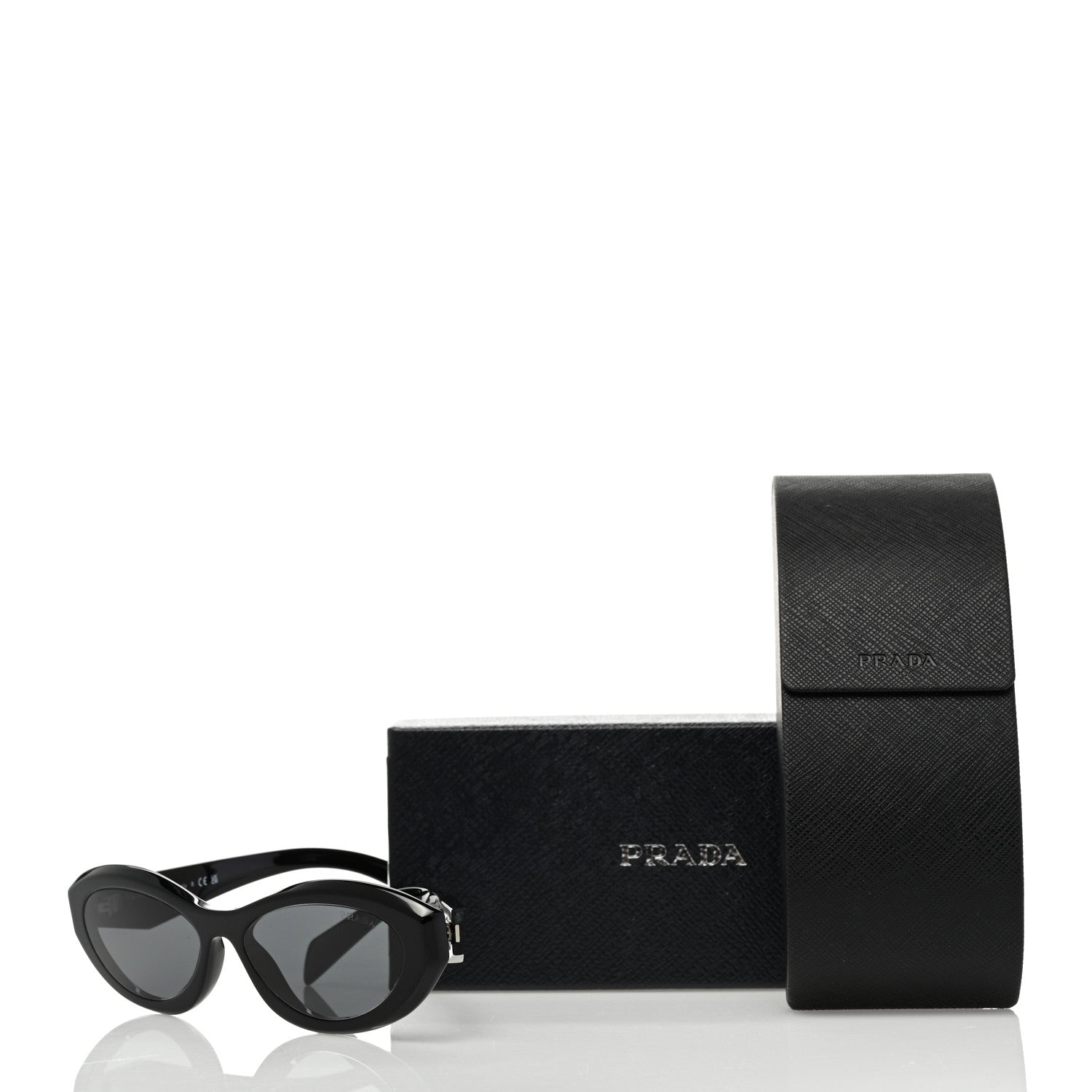 Prada Acetate Oval Sunglasses SPR 26Z Black 8 of 8