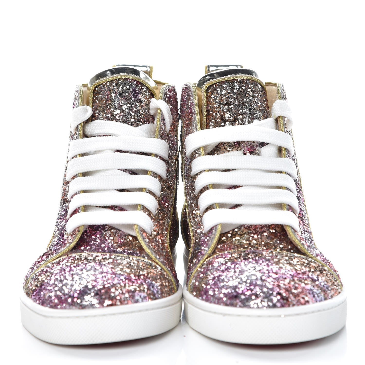 Christian Louboutin Bip Bip Glitter Womens Disco Ball Flat Sneakers 35.5 Rosette 2 of 9