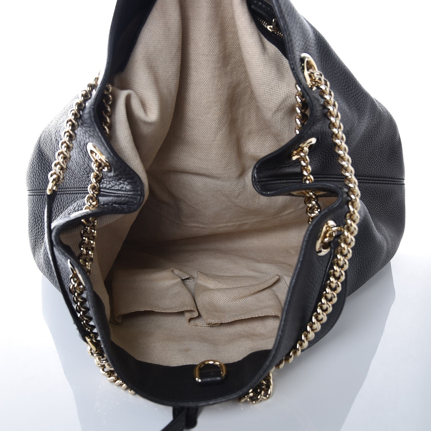 Gucci Pebbled Calfskin Large Soho Chain Shoulder Bag Black 5 of 11