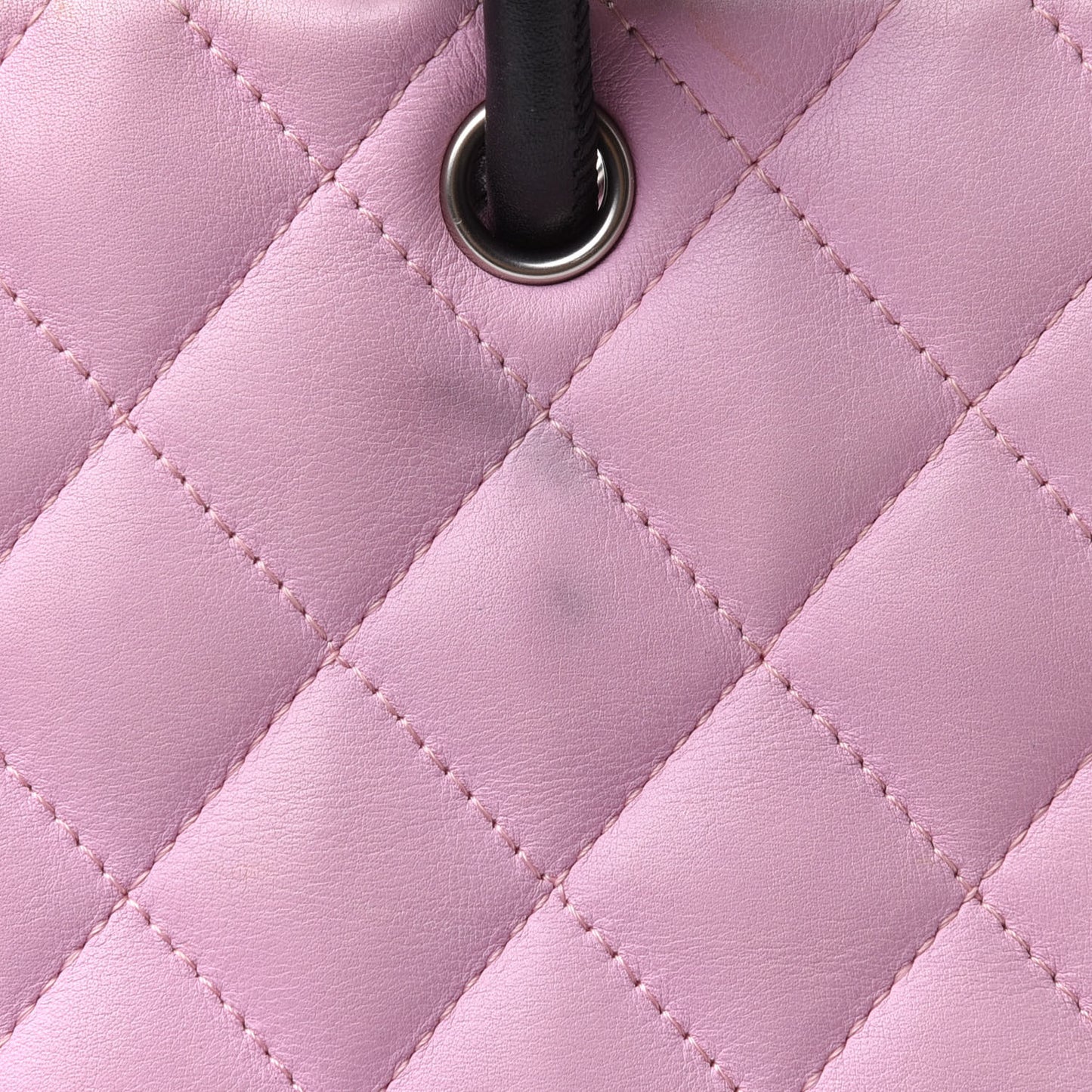 Calfskin Quilted Medium Cambon Tote Pink Black