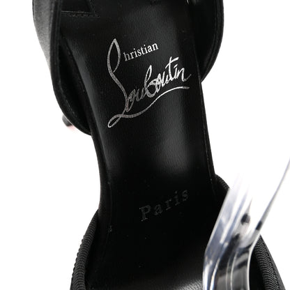 Christian Louboutin Crepe Satin Cassia Lace Up 100 Pumps 35.5 Black 8 of 9