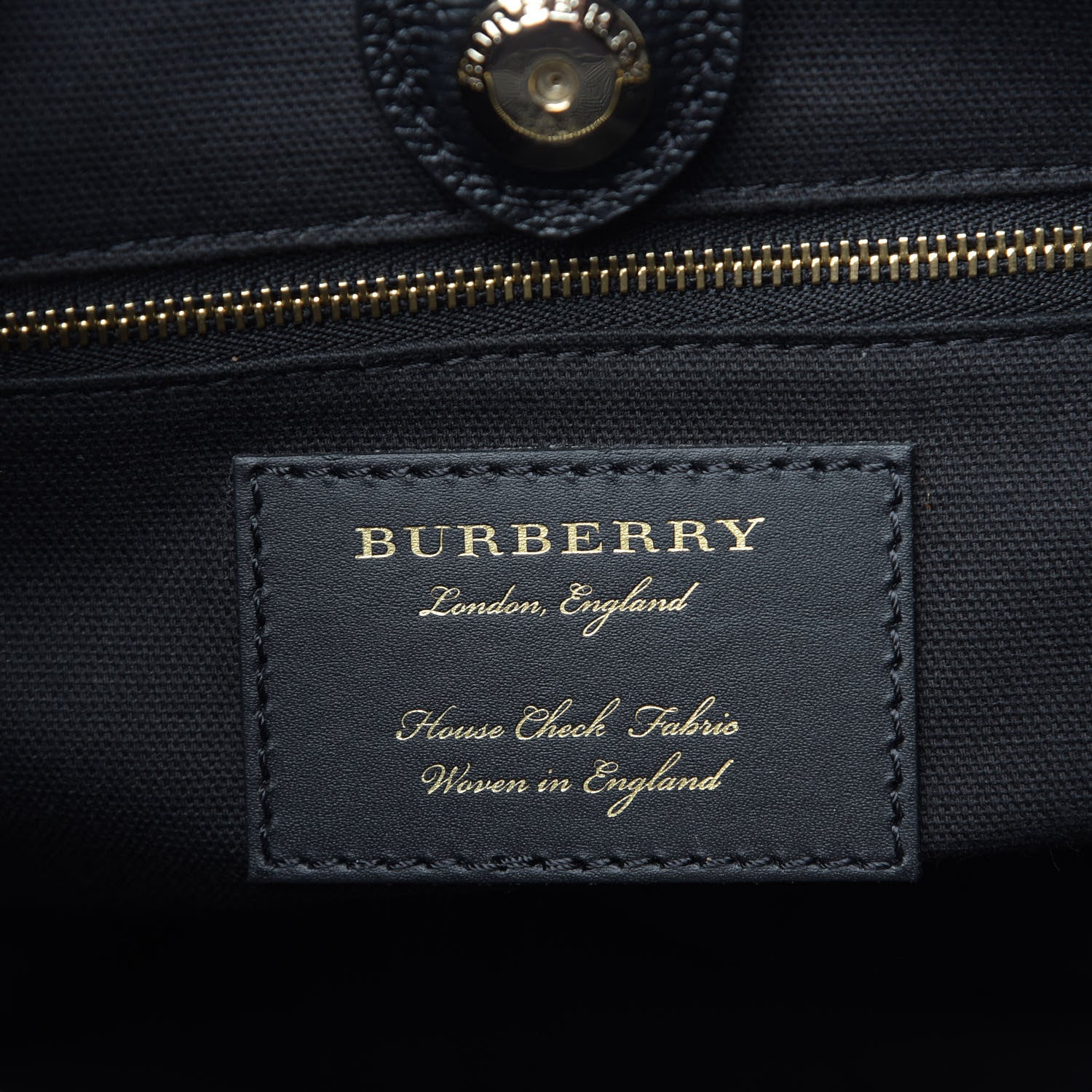 Burberry Derby Calfskin House Check Medium Banner Tote Black 7 of 11