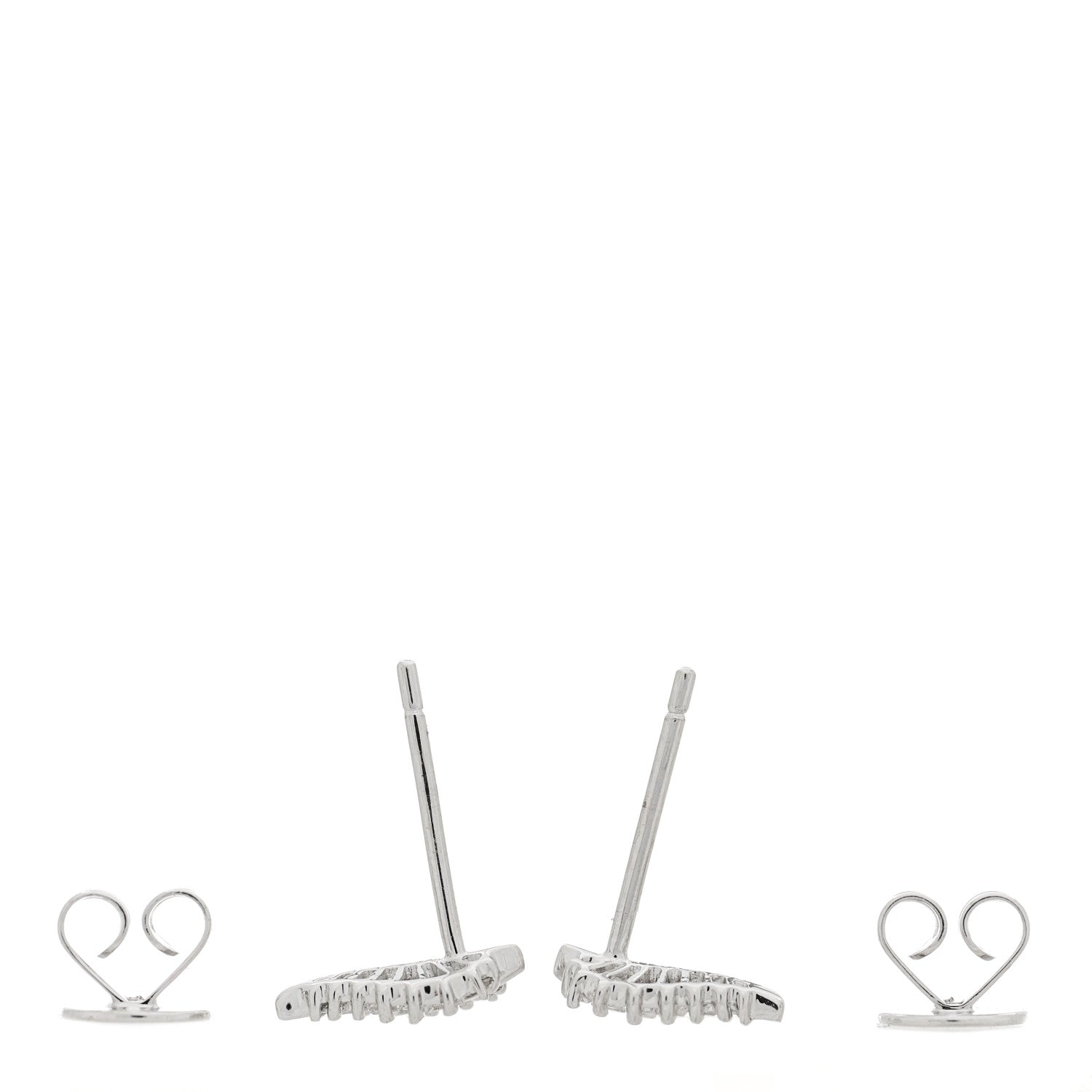 Anita Ko 18K White Gold Diamond Small Palm Leaf Earrings 3 of 5
