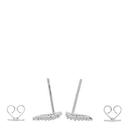 Anita Ko 18K White Gold Diamond Small Palm Leaf Earrings 3 of 5