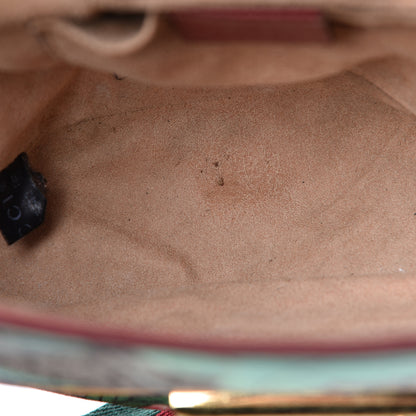 Gucci GG Supreme Monogram Tian Web Medium Padlock Messenger Shoulder Bag Beige Multicolor New Acero 8 of 24