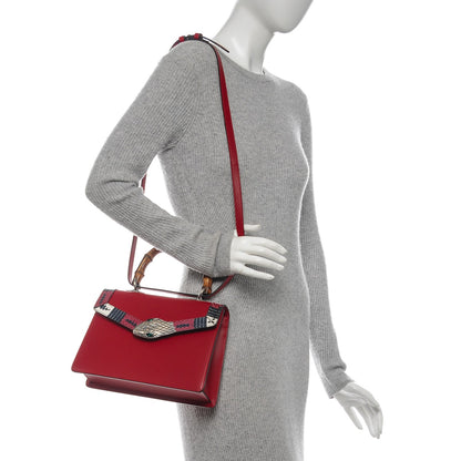 Gucci Calfskin Snakeskin Small Lilith Top Handle Bag Red 2 of 6