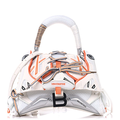 Balenciaga Faux Calfskin Fabric Glow In The Dark Small Sneakerhead Top Handle Bag White Orange 1 of 9