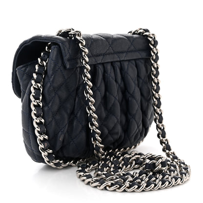 Chanel Washed Lambskin Quilted Mini Chain Around Flap Navy Blue 3 of 11