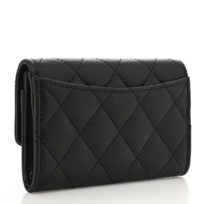 Chanel Caviar Quilted Enamel Coco Casino Flap Card Holder Wallet Black 3 of 9