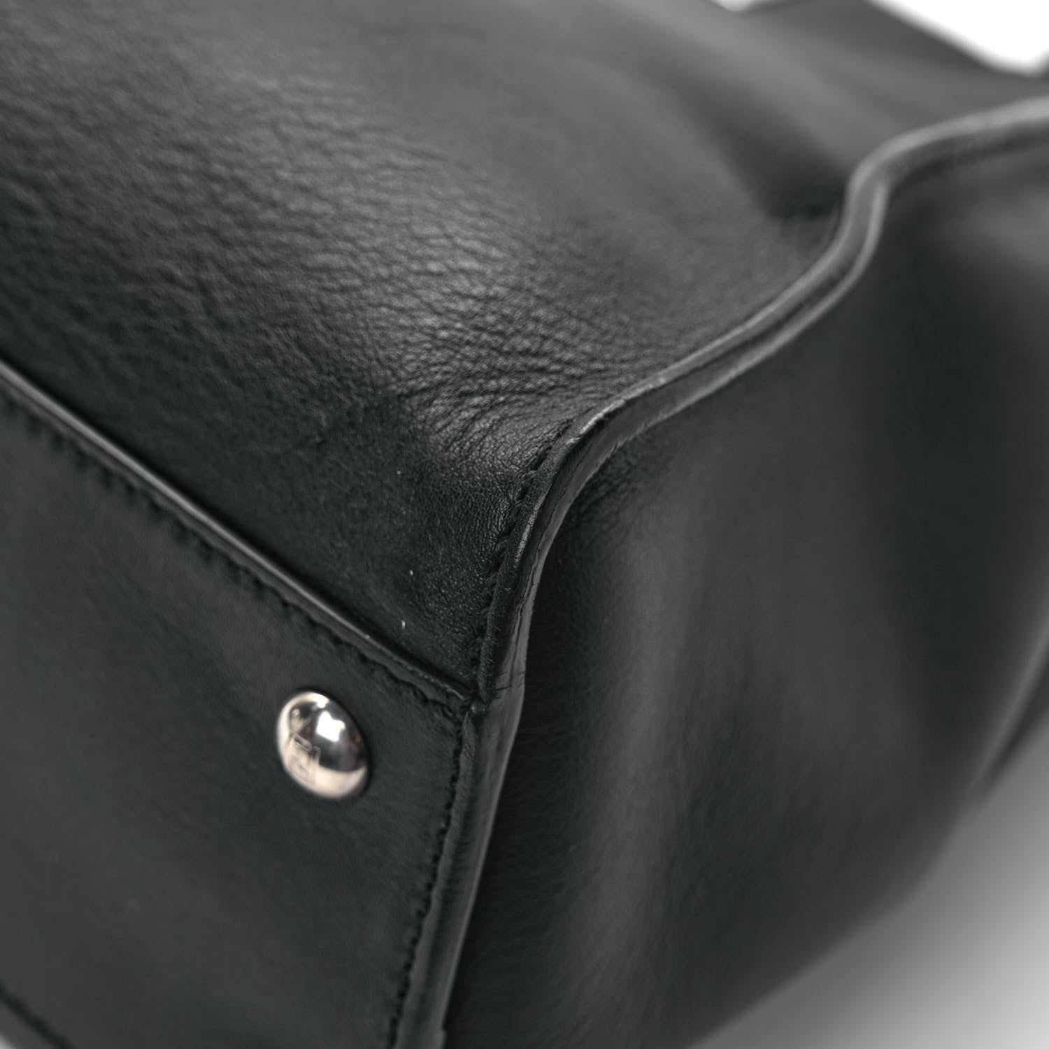 Fendi Vitello Seta Snakeskin Crocodile Monster Eyes Medium Peekaboo Iconic Satchel Black Girasole 11 of 11