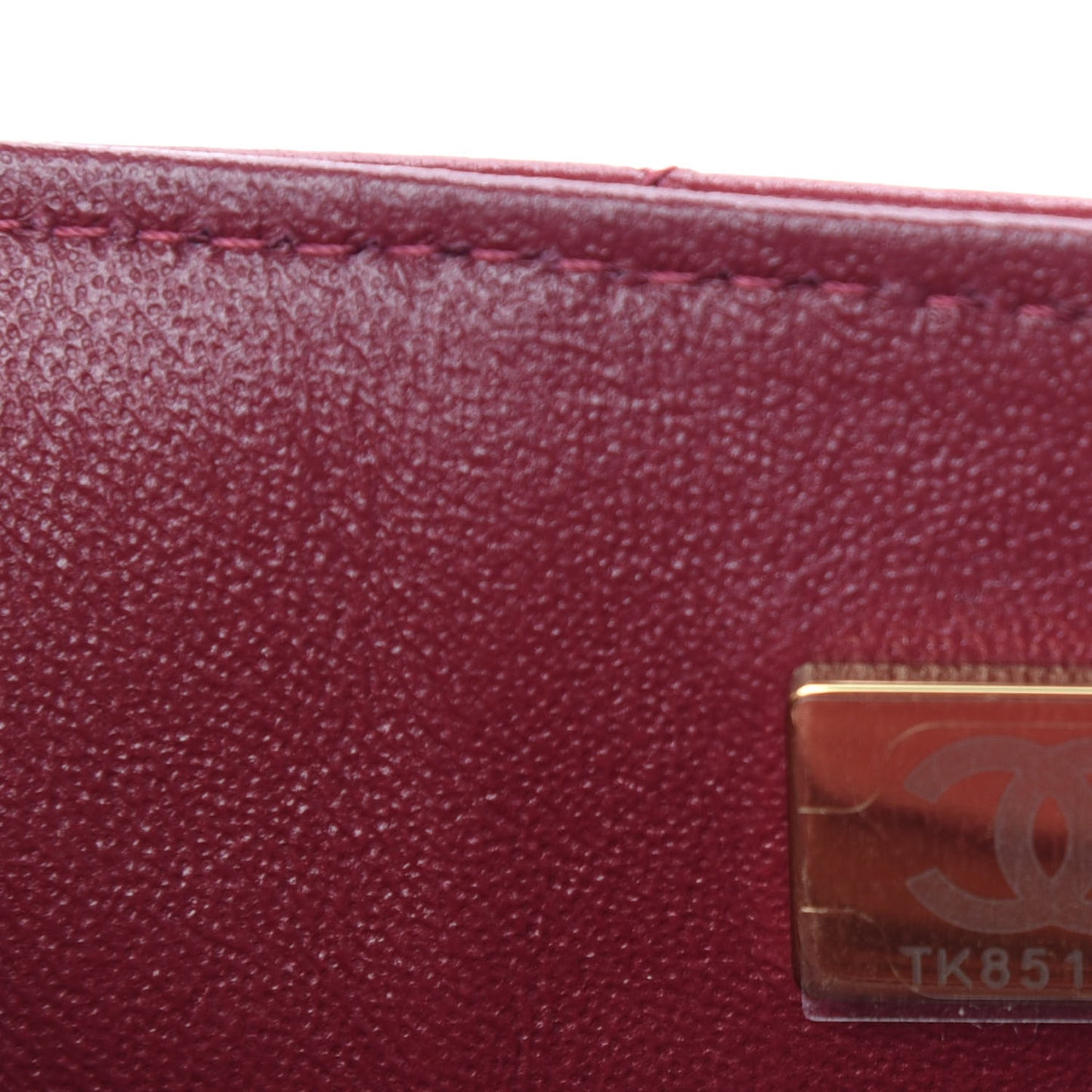Lambskin Quilted Mini Rectangular Flap Burgundy