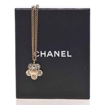 Chanel Crystal CC Flower Pendant Necklace Gold 7 of 7