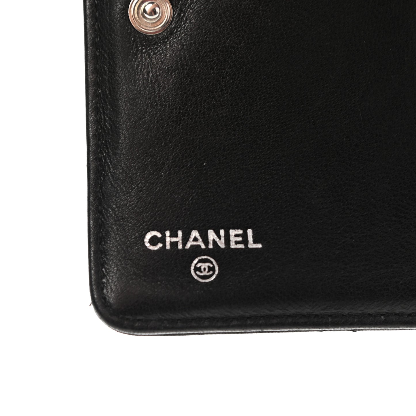 Lambskin Quilted Zip Around Coin Purse Wallet Black