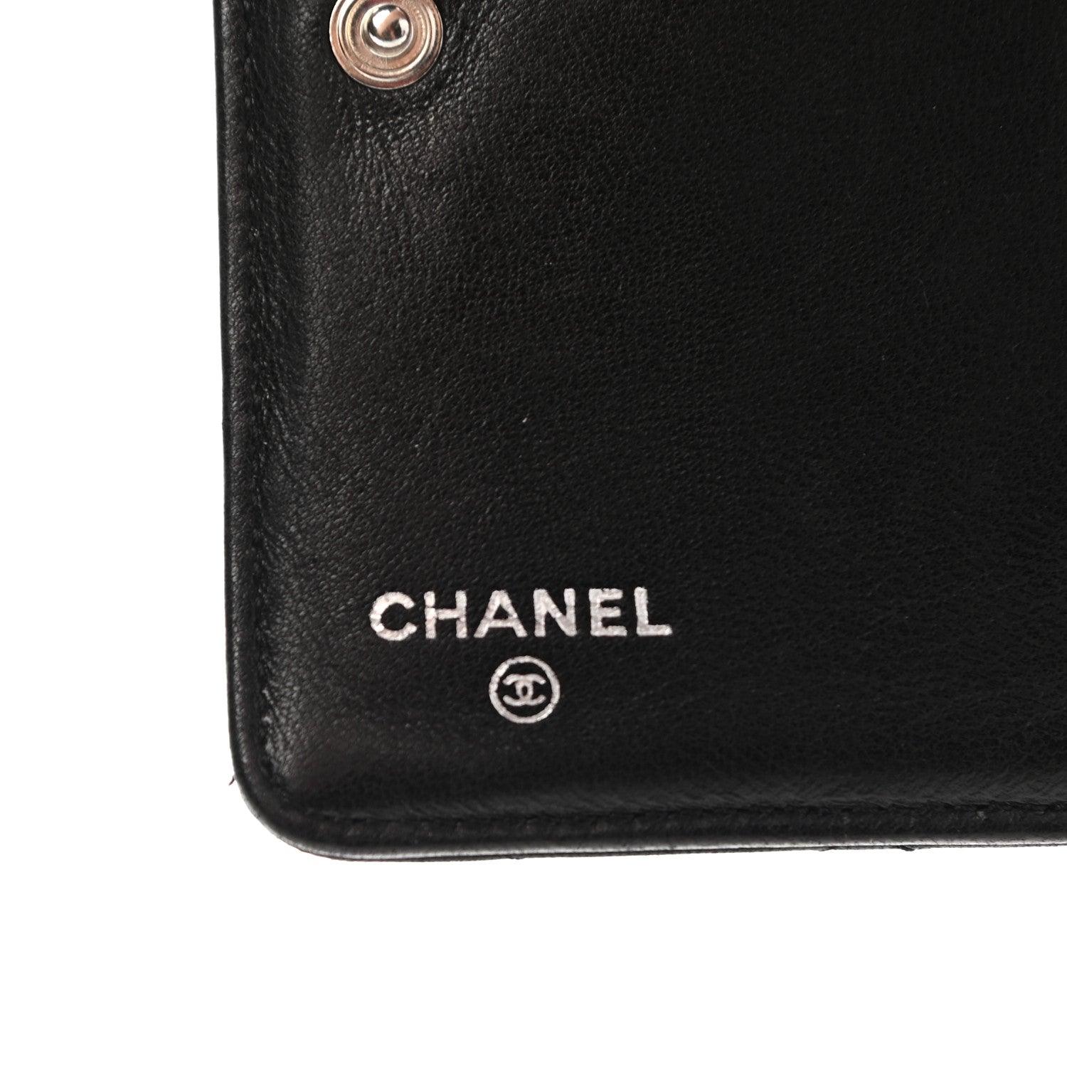 Chanel Lambskin Quilted Zip Around Coin Purse Wallet Black 6 of 9