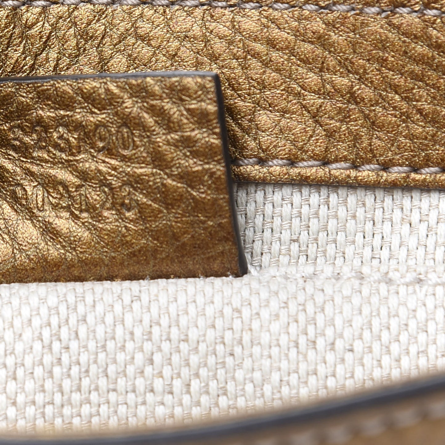 Metallic Pebbled Calfskin Small Soho Flap Crossbody Gold Ombre