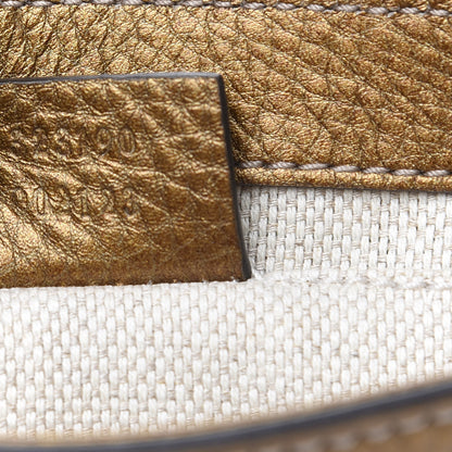 Gucci Metallic Pebbled Calfskin Small Soho Flap Crossbody Gold Ombre 7 of 10