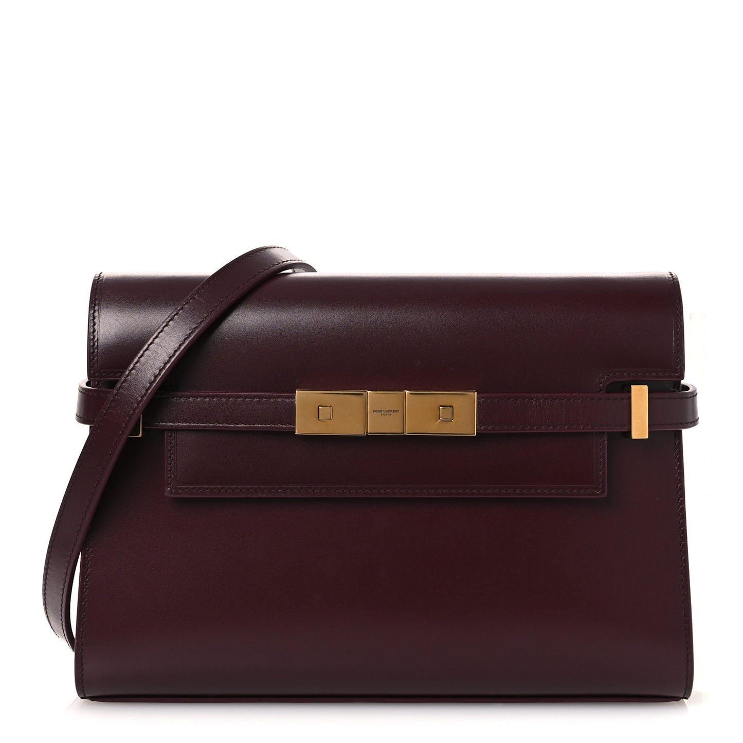 Smooth Calfskin Small Manhattan Shoulder Bag Hot Wine