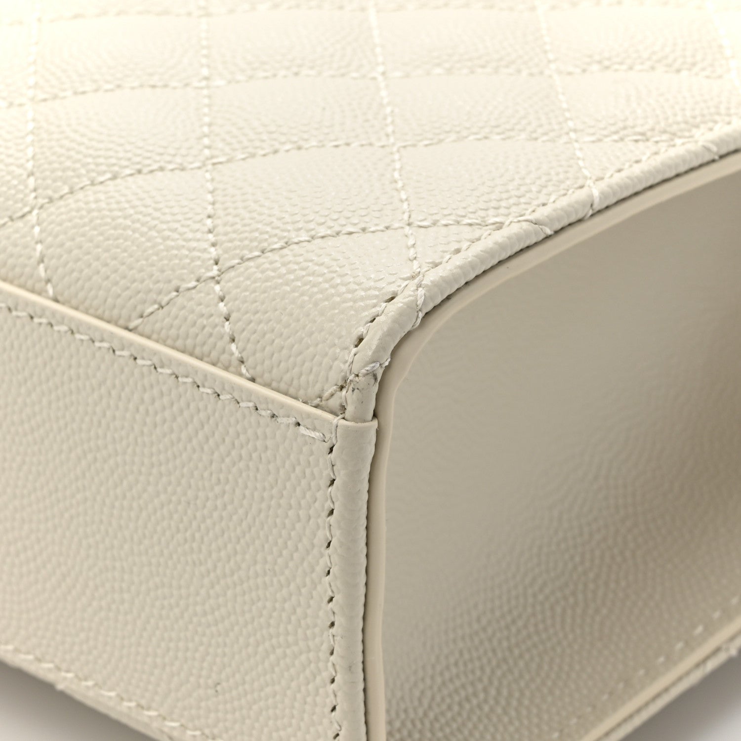 Saint Laurent Grain De Poudre Mixed Matelasse Large Triquilt Monogram Satchel Porcellana 12 of 14